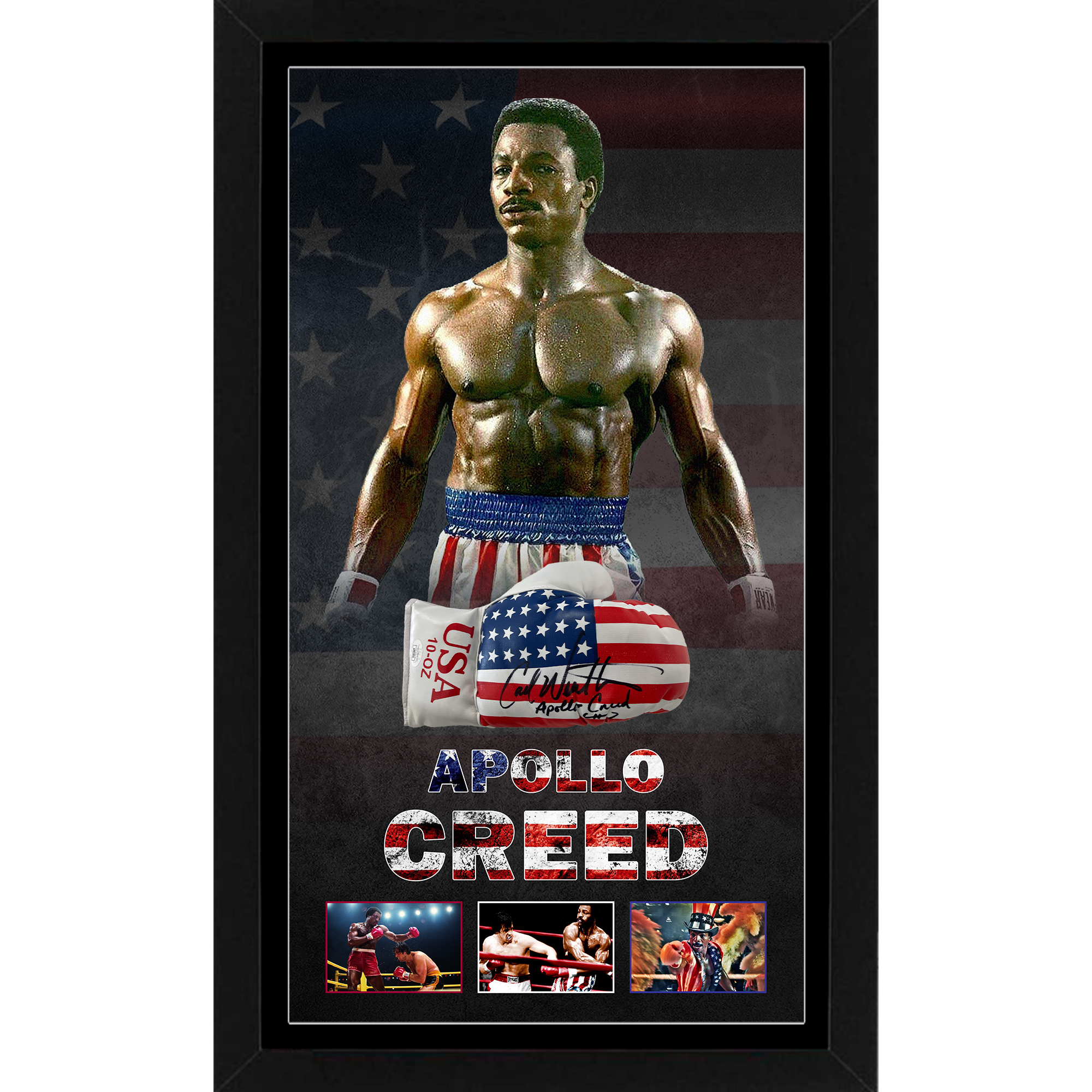 Carl Weathers – Signed & Framed Rocky Apollo Creed USA Boxi...