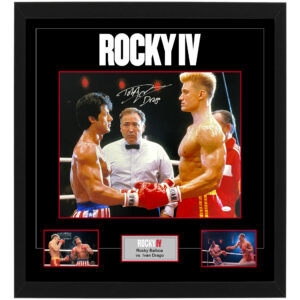 DOLPH LUNDGREN Signed & Framed Rocky 4 16x20 Photo Display (JSA COA)