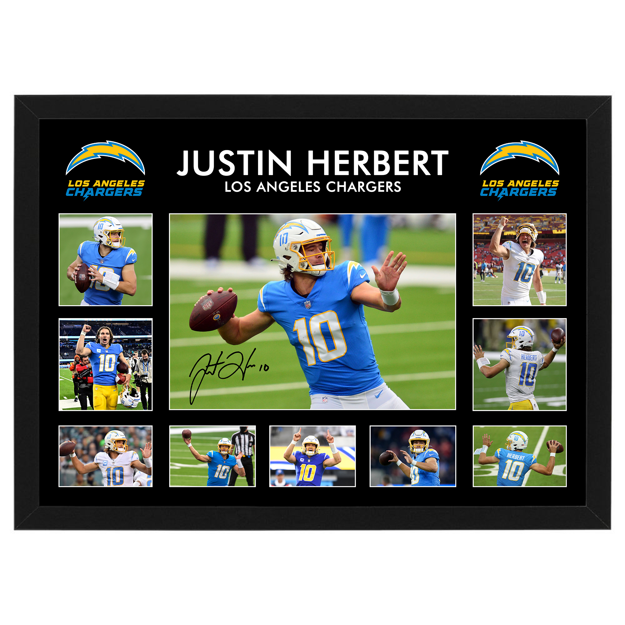 NFL – JUSTIN HERBERT Los Angeles Chargers Framed Large Photo Col...