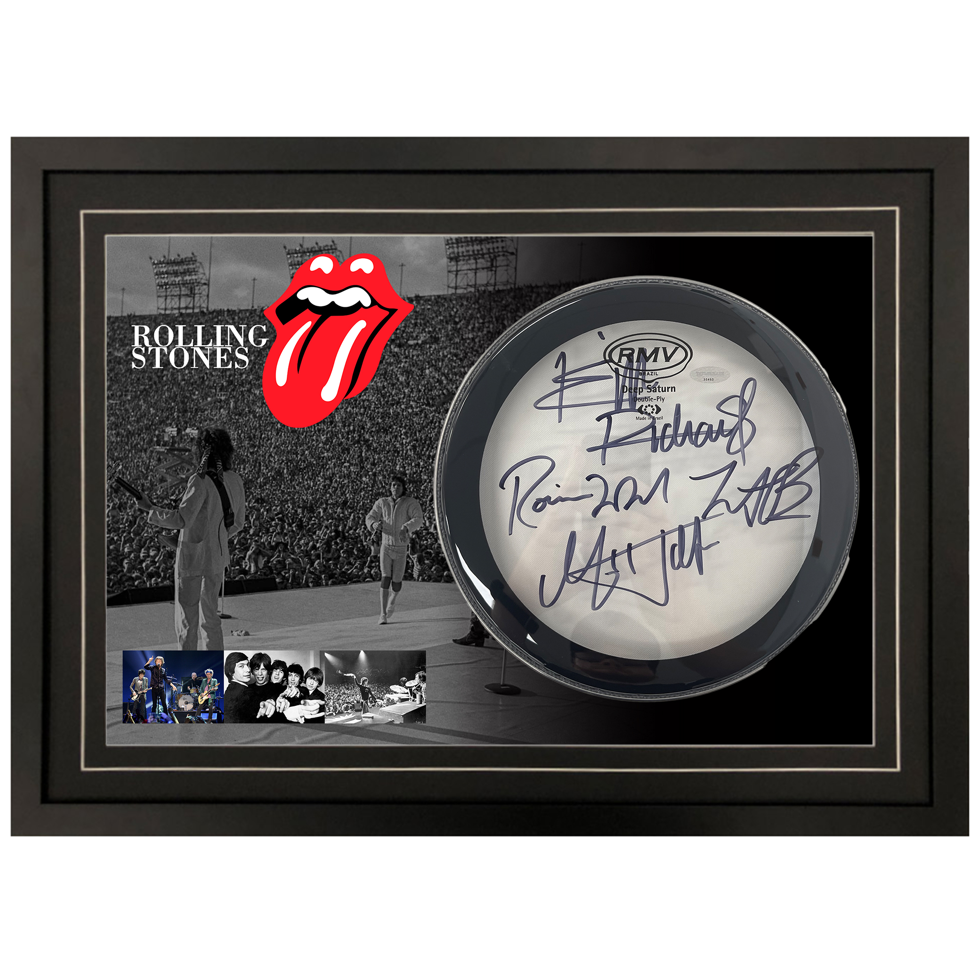 Rolling Stones – Signed & Framed Drumskin #35460