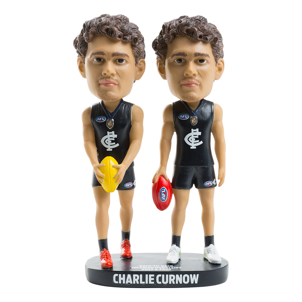 Charlie Curnow Coleman Medal Carlton Blues AFL Double Bobblehead