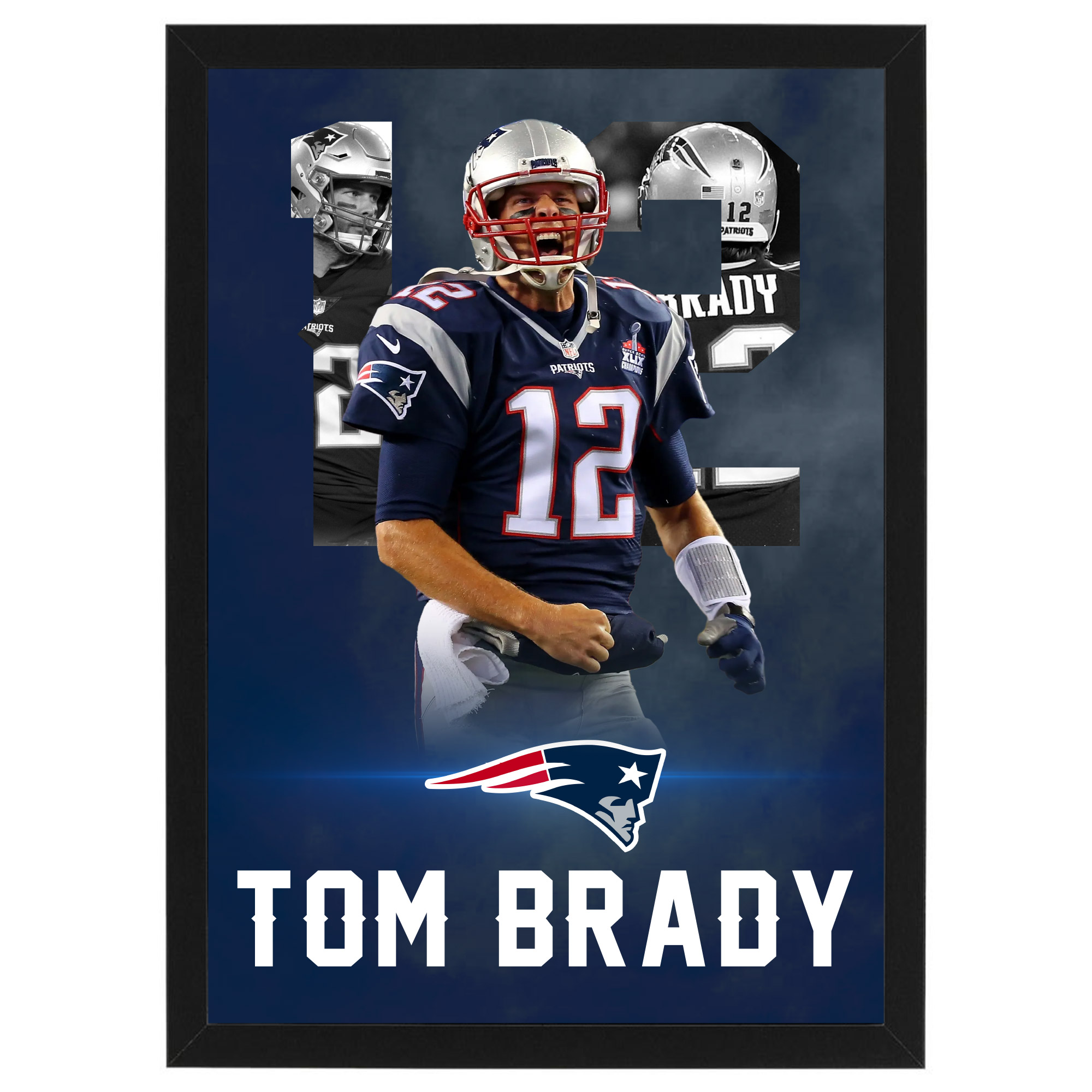 NFL – TOM BRADY New England Patriots Framed A3 Poster