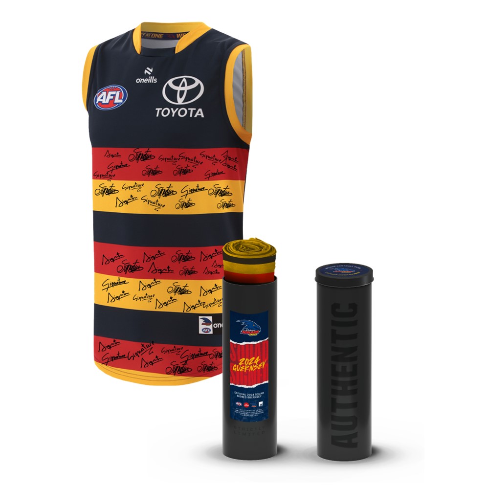 ADELAIDE CROWS 2024 SQUAD SIGNED OFFICIAL GUERNSEY