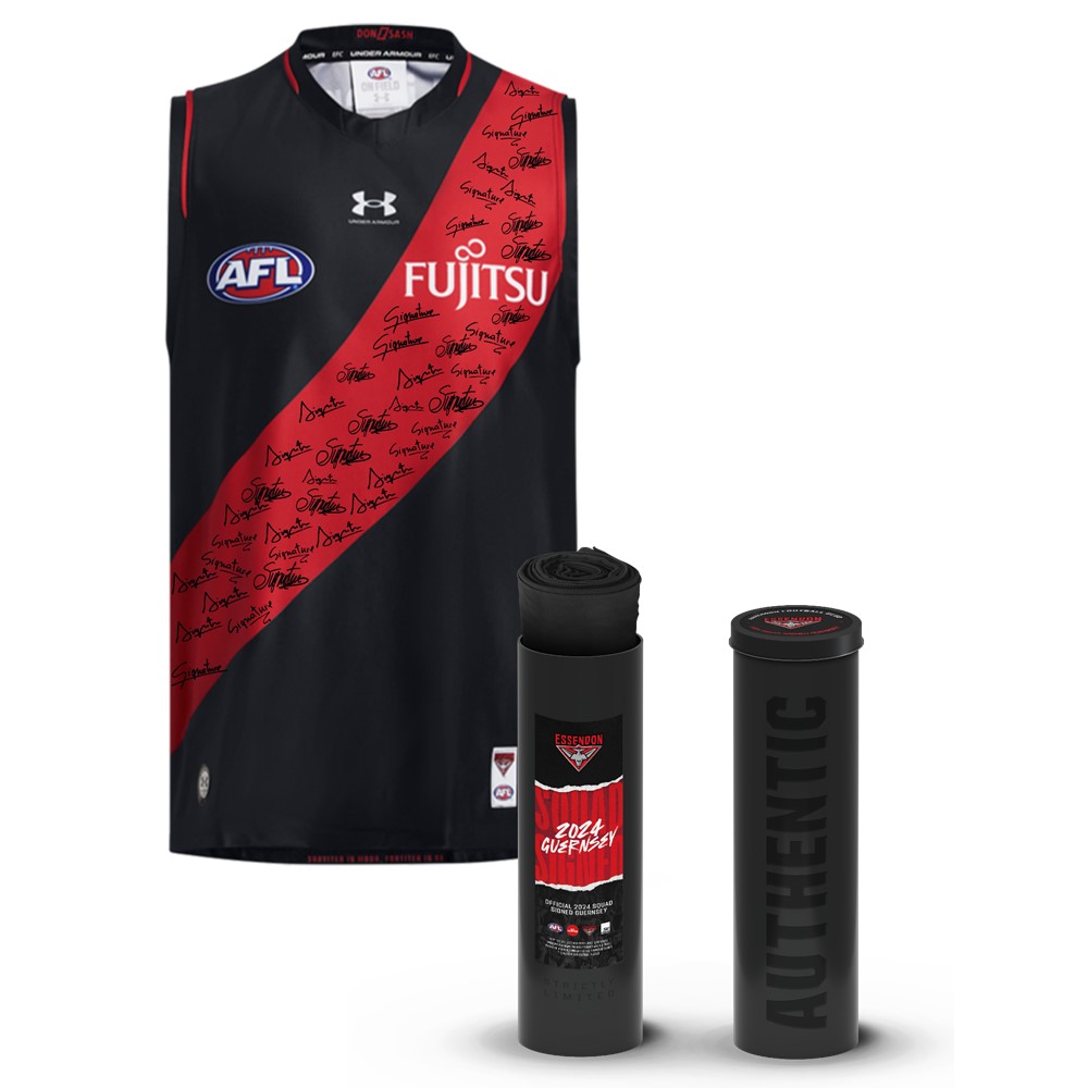 ESSENDON FOOTBALL CLUB 2024 SQUAD SIGNED OFFICIAL GUERNSEY