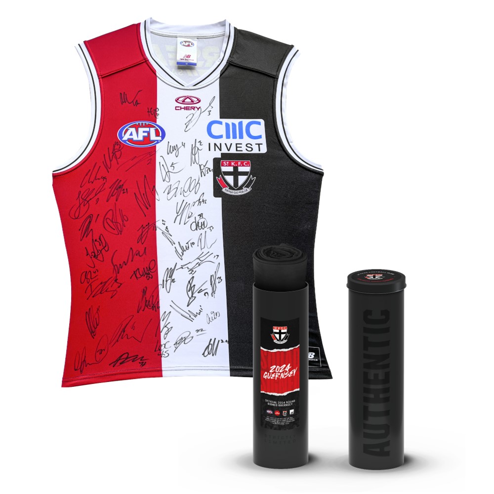 ST KILDA FOOTBALL CLUB 2024 SQUAD SIGNED OFFICIAL GUERNSEY