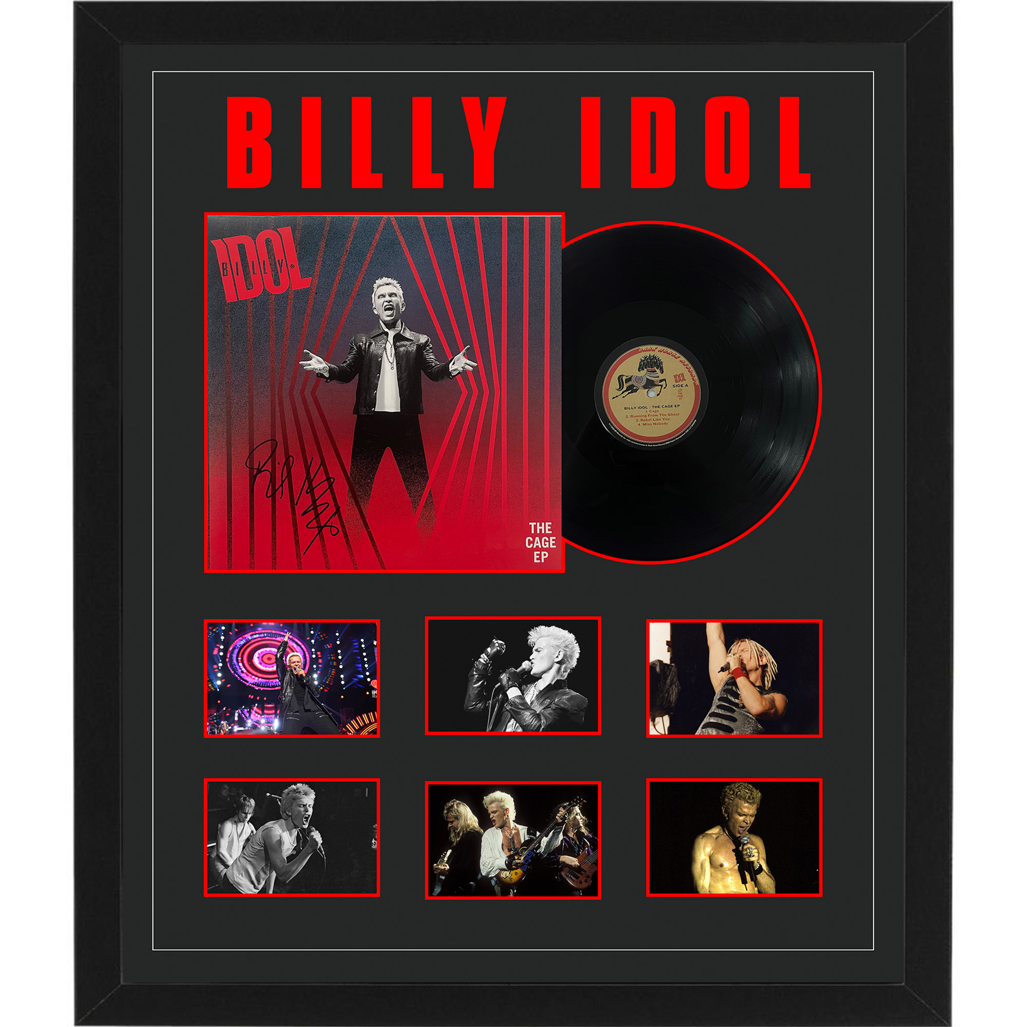 Billy Idol – “Cage” Signed & Framed Vinyl Album...