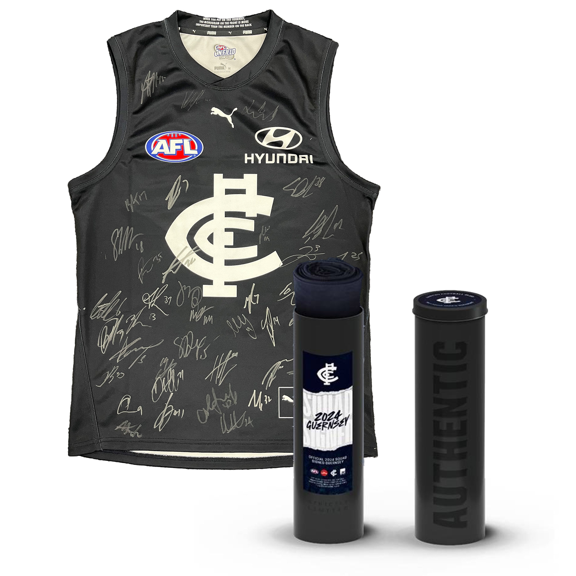 CARLTON FOOTBALL CLUB 2024 SQUAD SIGNED OFFICIAL GUERNSEY