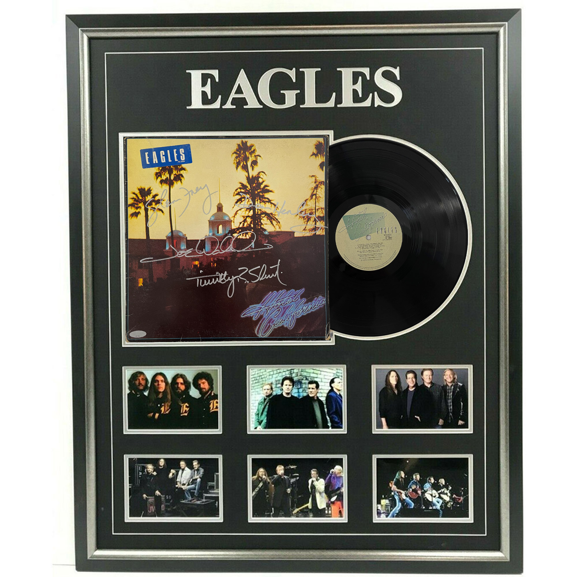 Music – Eagles – Hotel California Signed & Framed Alb...