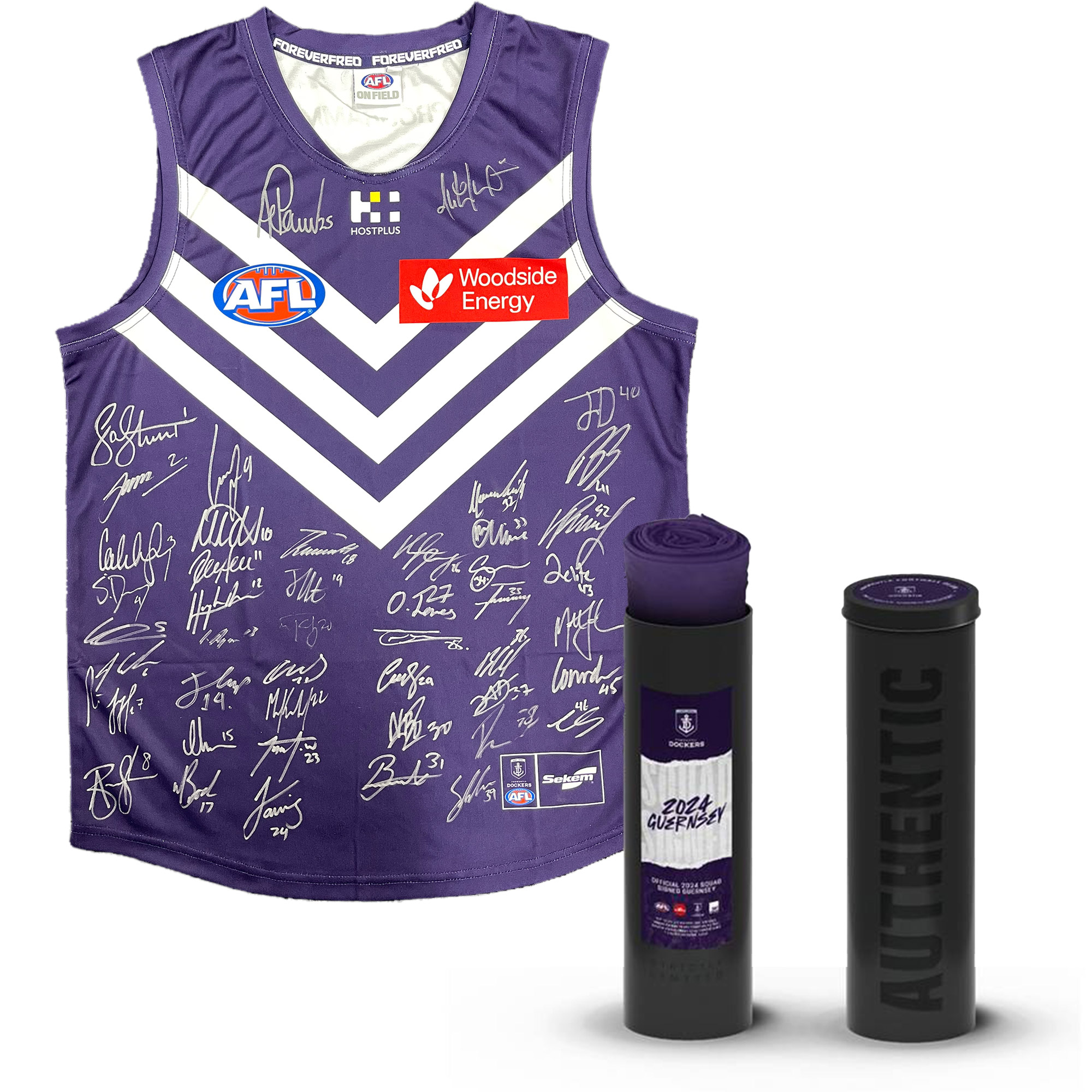 FREMANTLE FOOTBALL CLUB 2024 SQUAD SIGNED OFFICIAL GUERNSEY