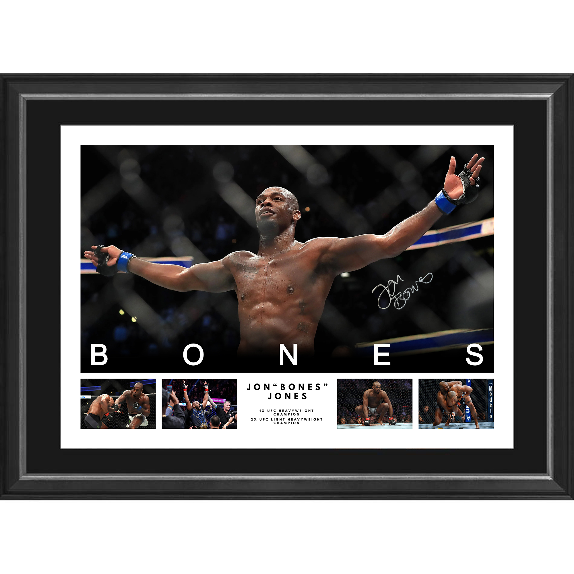 UFC – Jon Jones Signed & Framed “Bones” Print