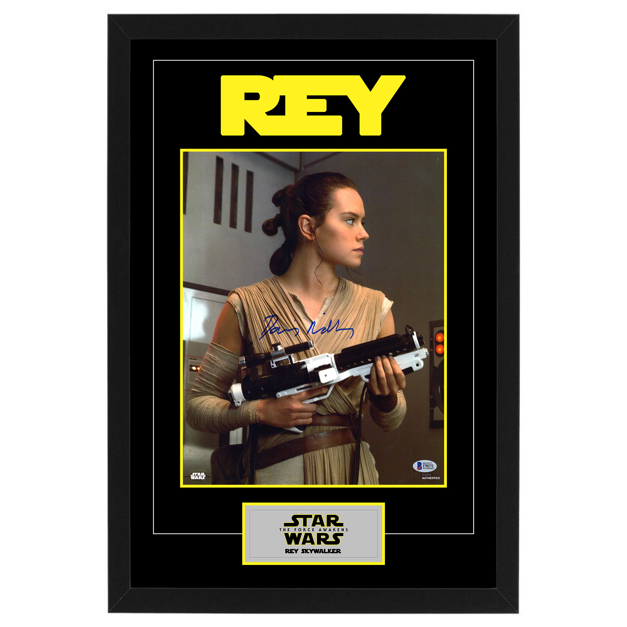 DAISY RIDLEY Signed & Framed Star Wars 11×14 Photo Display (...