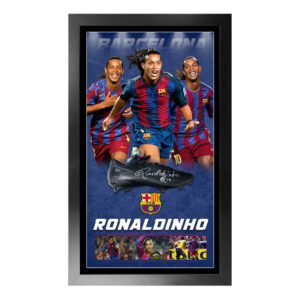 Soccer - Ronaldinho FC Barcelona Signed & Framed Boot