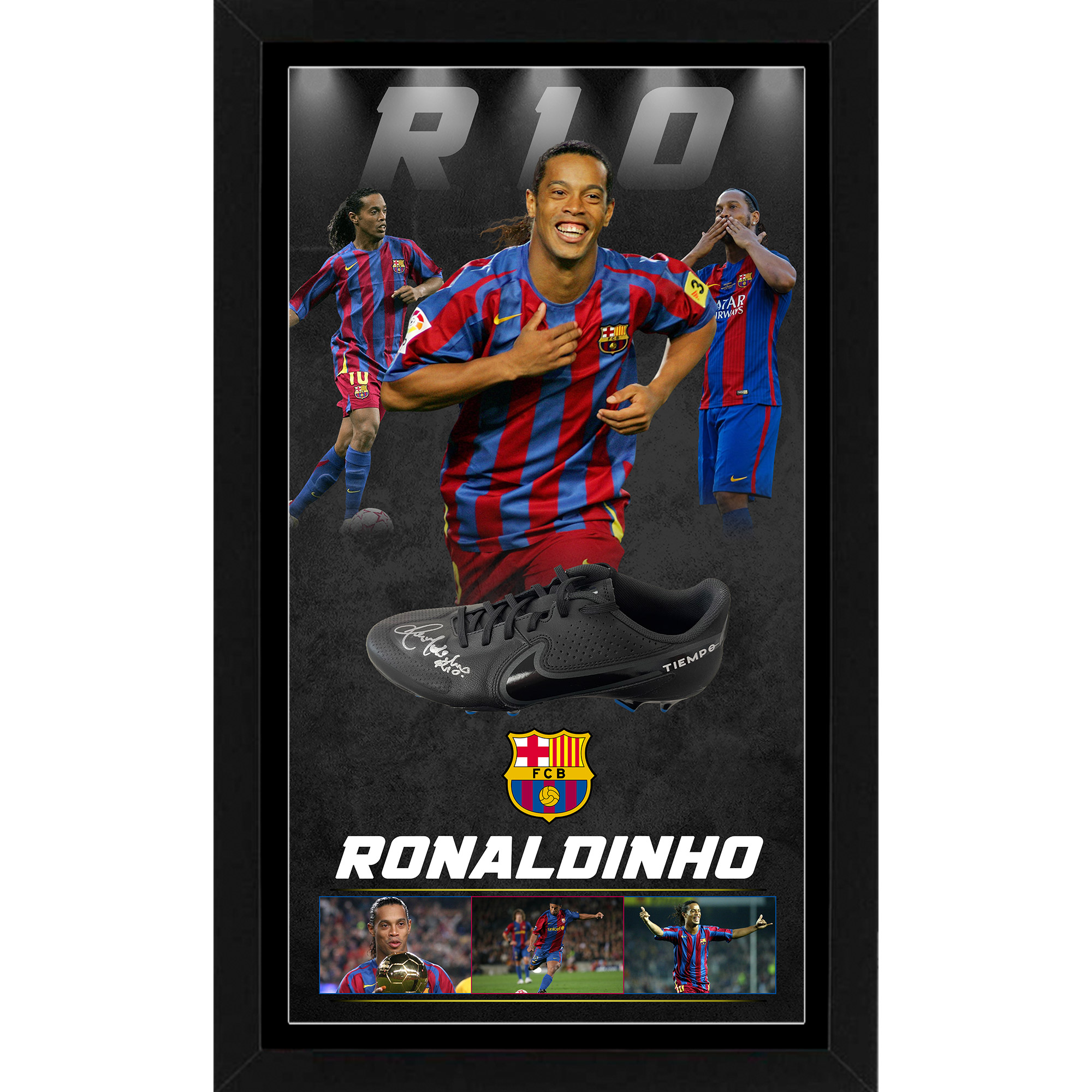 Soccer – Ronaldinho FC Barcelona Signed & Framed Boot (Beck...