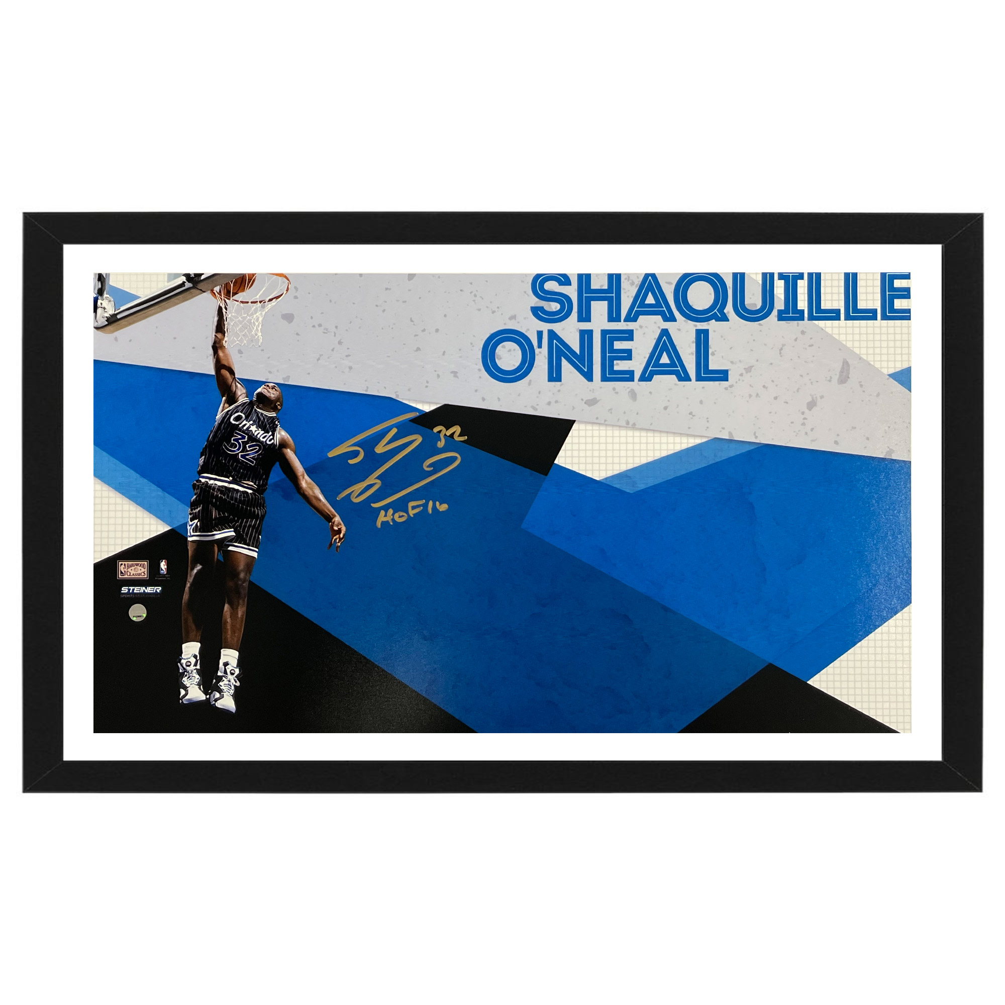 Basketball – Shaquille ONeal Signed & Framed Orlando Magic 12&#...