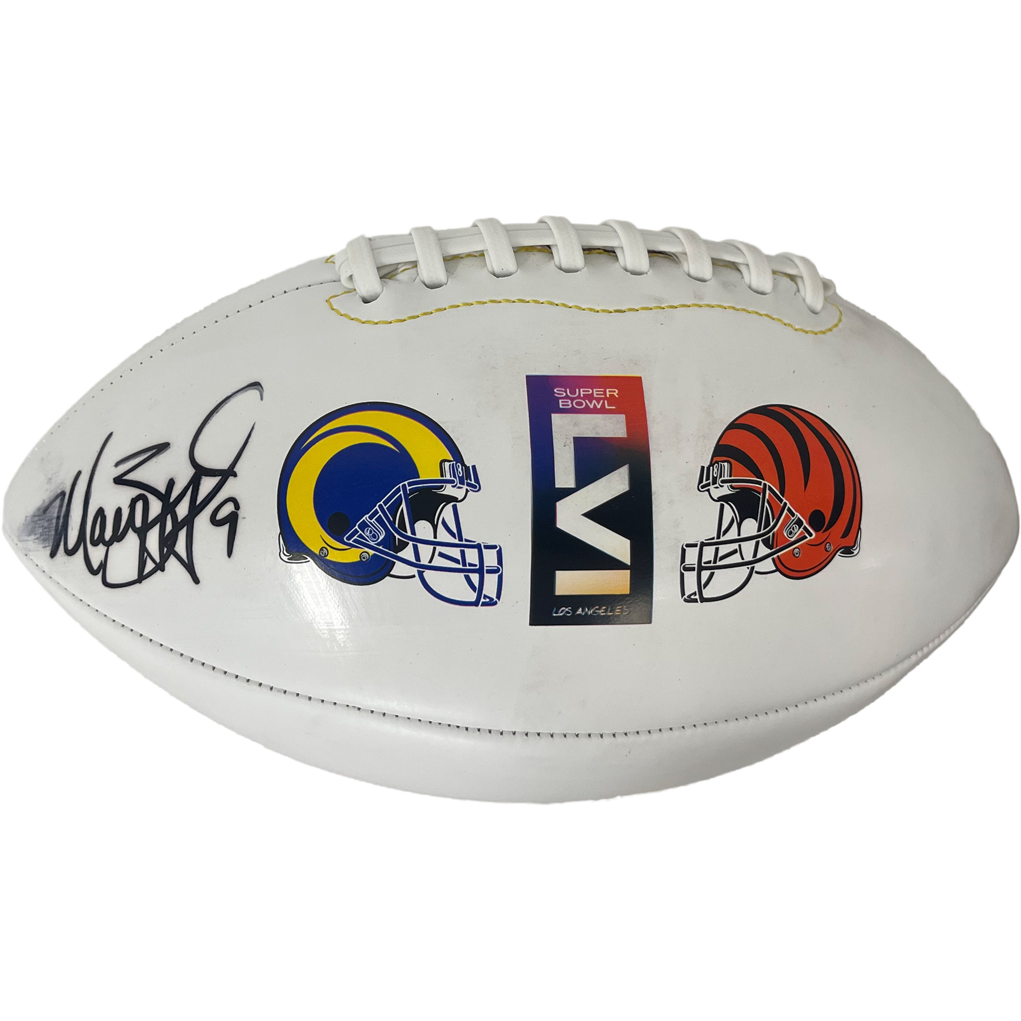 NFL – Matthew Stafford Signed Super Bowl LVI Logo Football