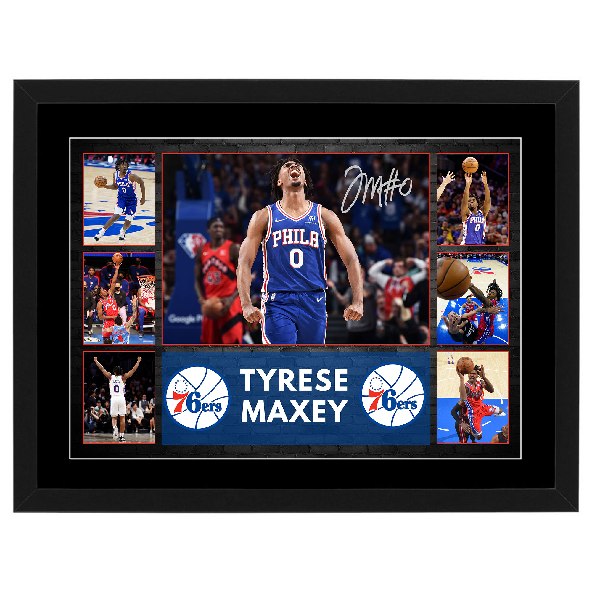 Basketball – TYRESE MAXEY Philadelphia 76ers Framed Pre Print Co...