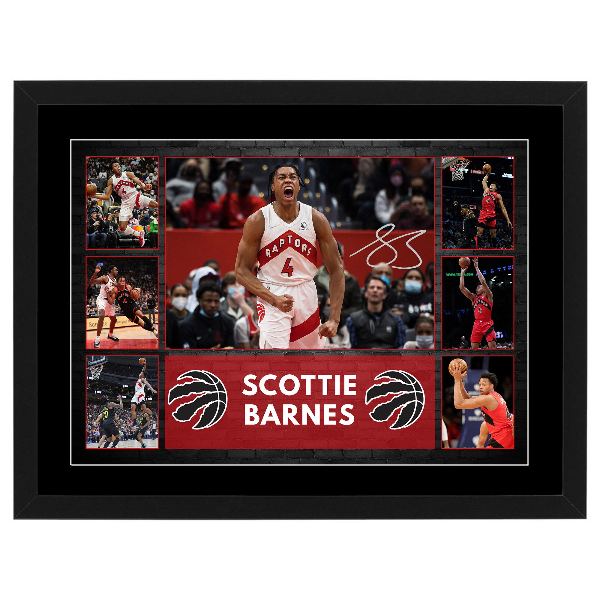 Basketball – SCOTTIE BARNES Toronto Raptors Framed Pre Print Col...