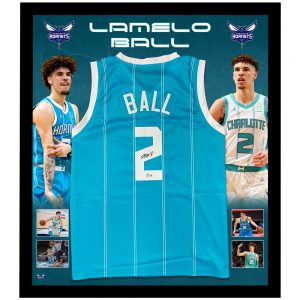 Basketball - LAMELO BALL Signed & Framed Charlotte Hornets Jersey (Beckett Hologram)