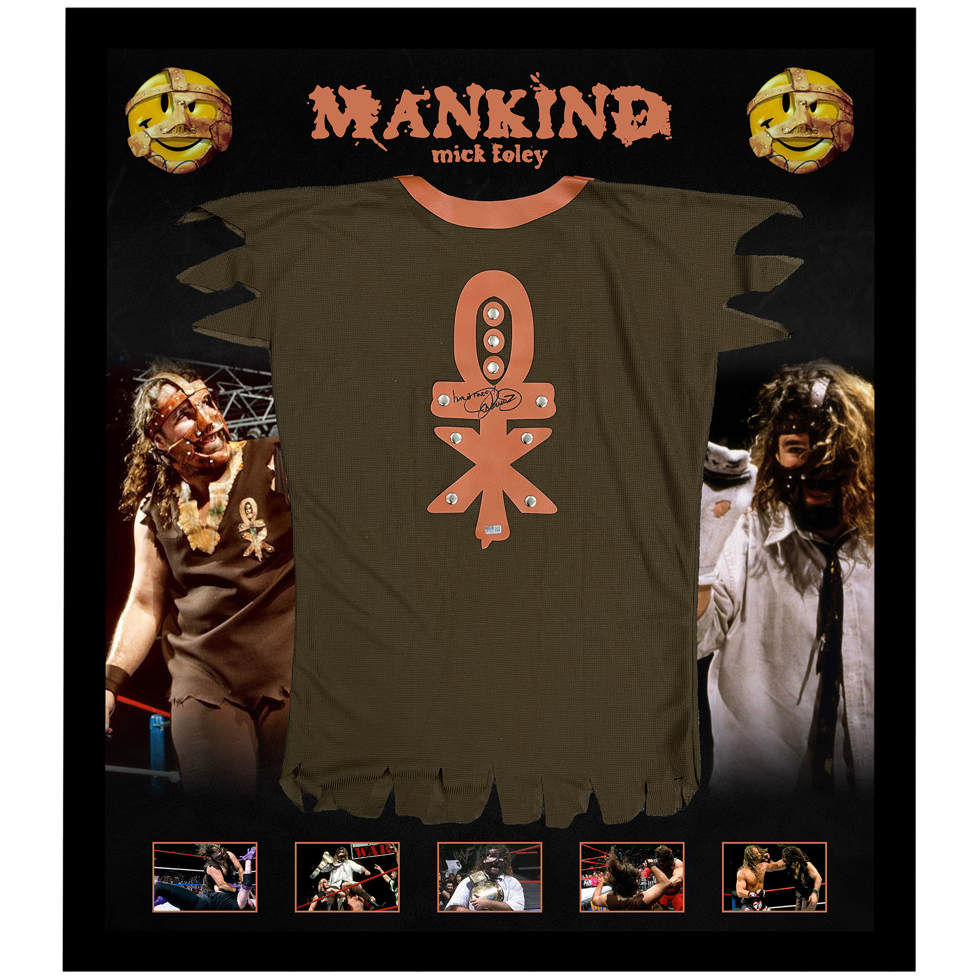 MICK FOLEY Signed & Framed “Mankind” Shirt (CX Steine...