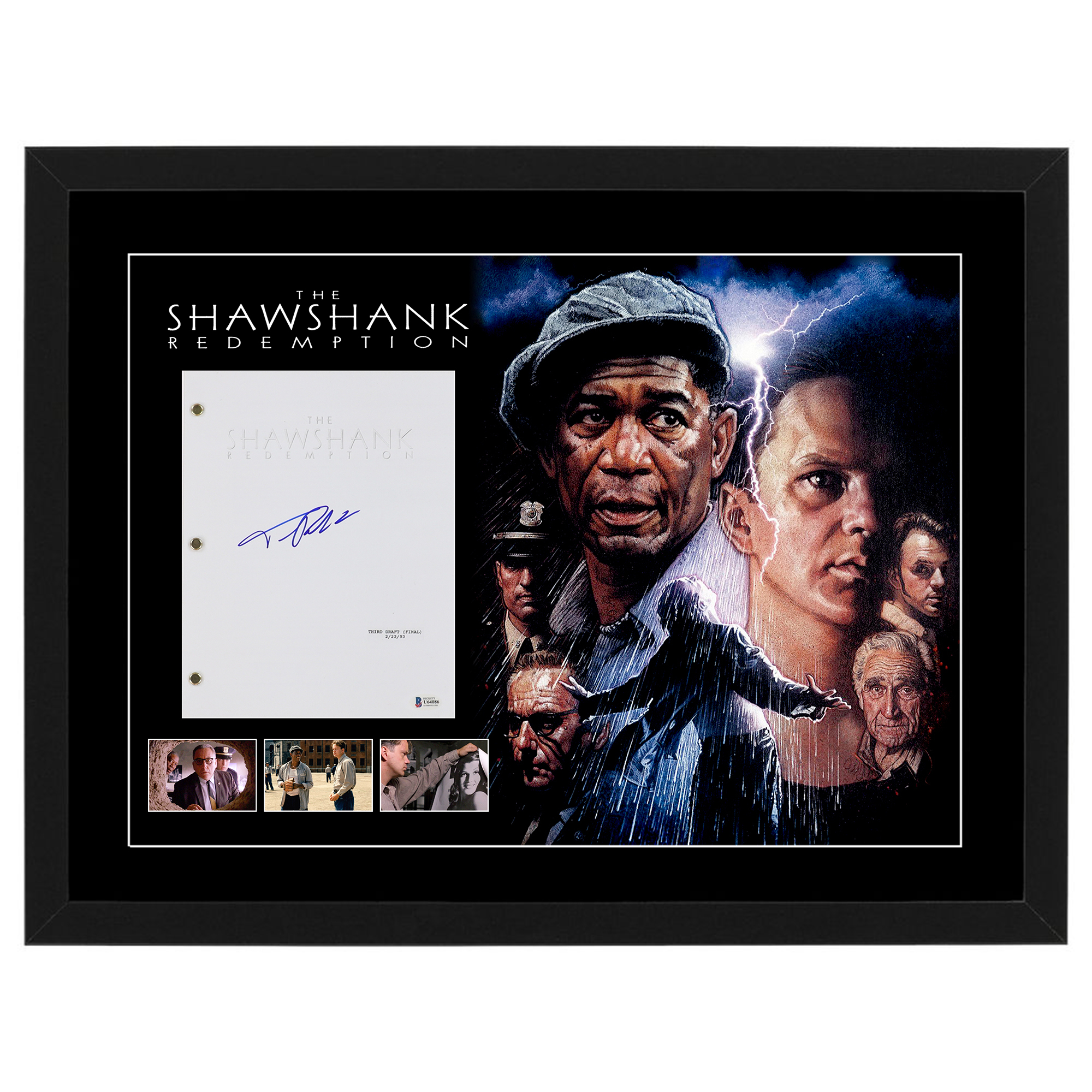TIM ROBBINS Signed & Framed The Shawshank Redemption Movie Script...
