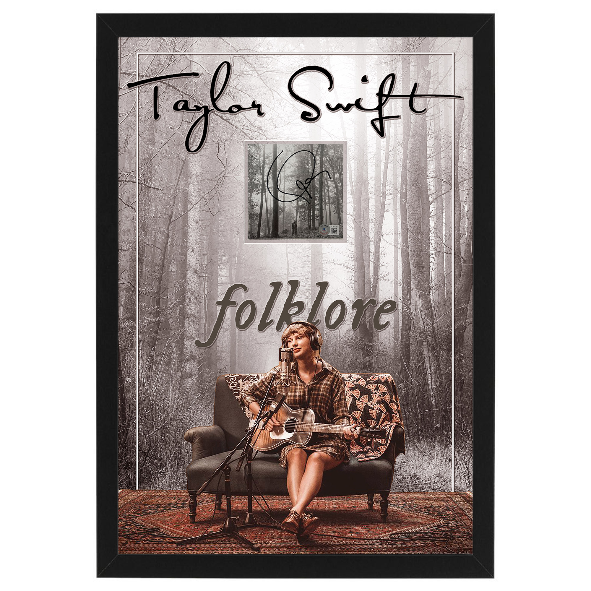 Taylor Swift – Signed & Framed Folklore CD Cover Deluxe Dis...