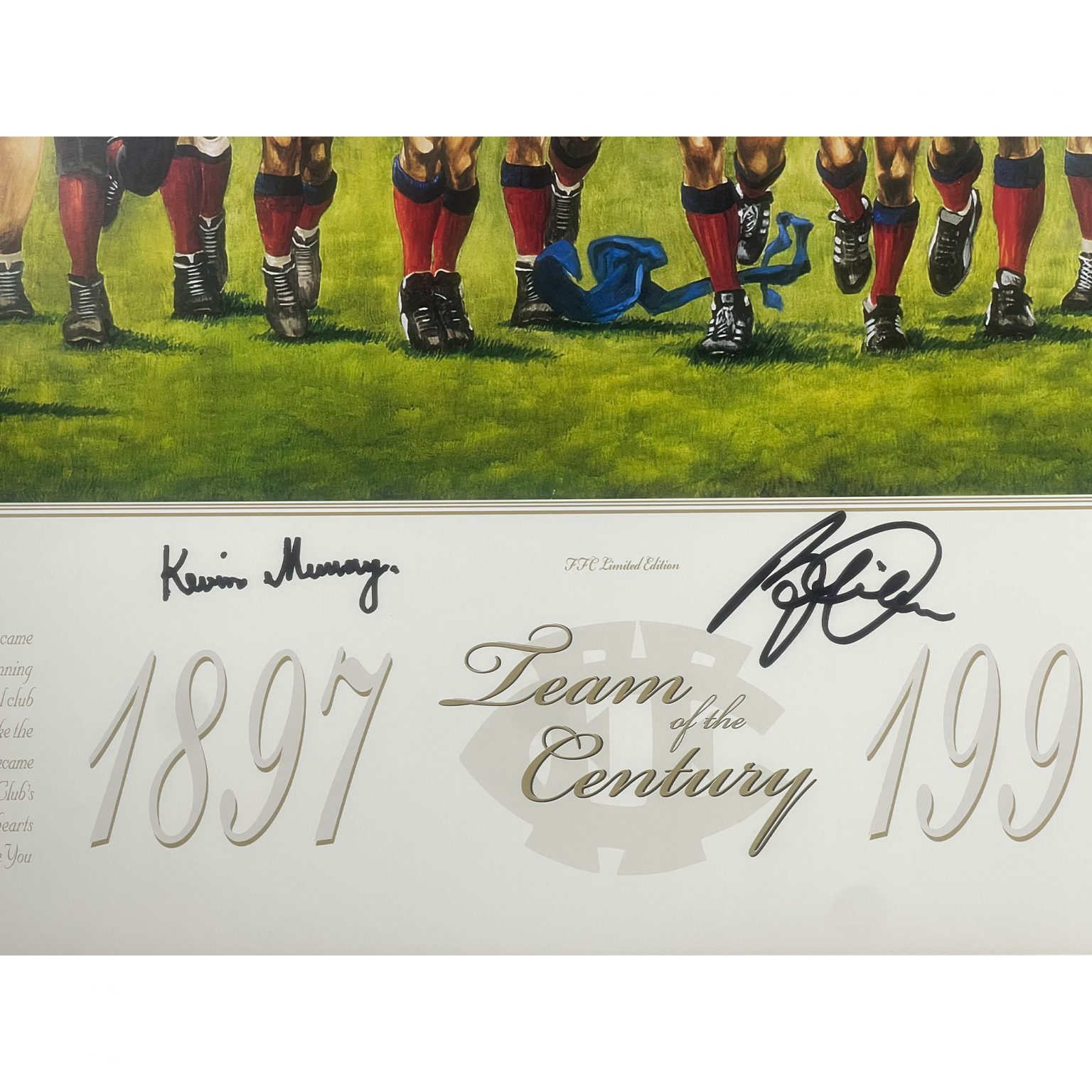 Fitzroy Lions KEVIN MURRAY & BERNIE QUINLAN Signed Team Of The Century Jamie Cooper Framed