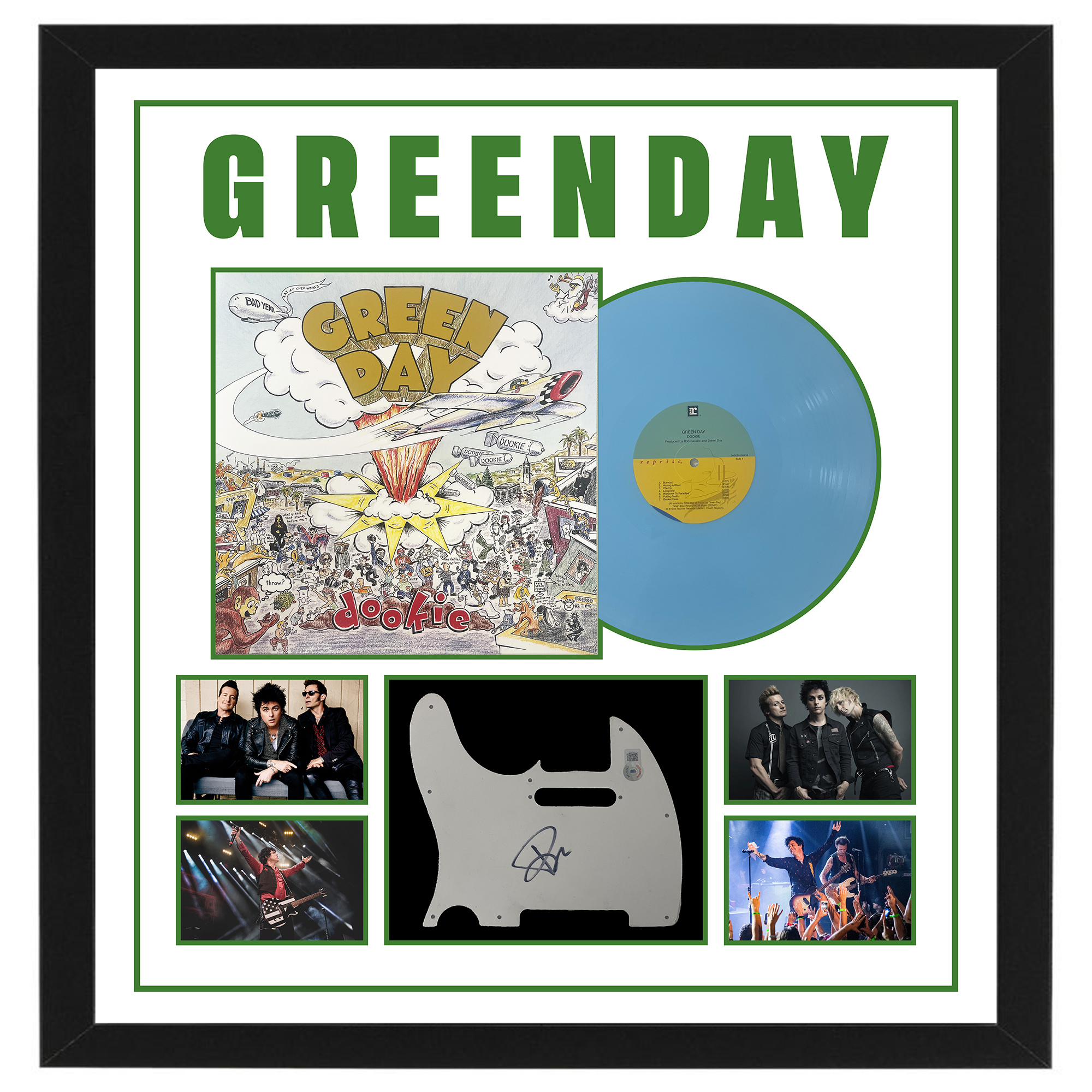 Green Day – Billie Joe Armstrong Signed & Framed Guitar Pic...