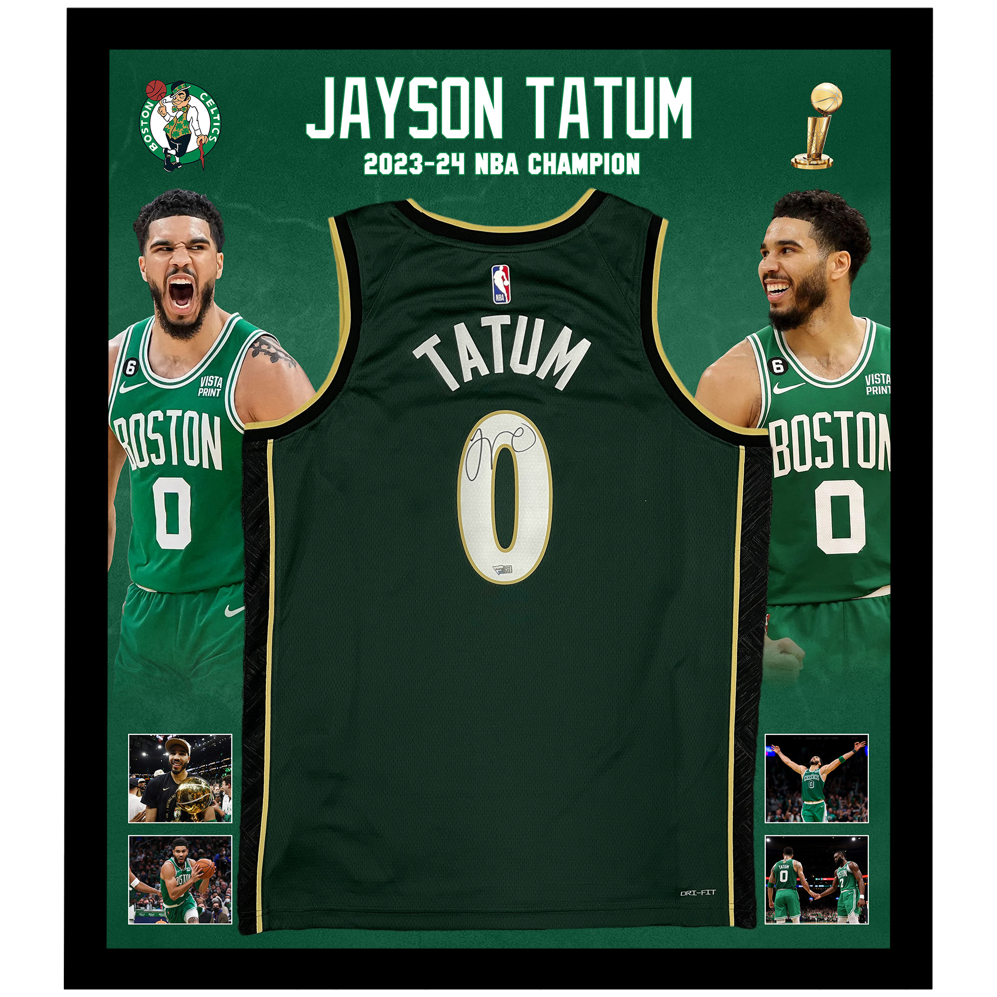 Basketball – Jayson Tatum Signed & Framed Celtics City Edit...