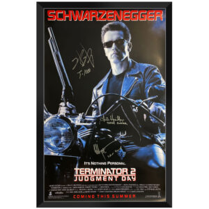 Linda Hamilton, Robert Patrick & Edward Furlong - "Terminator 2: Judgement Day" Signed & Framed Movie Poster