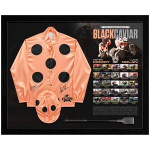 Black Caviar Luke Nolen & Peter Moody Signed & Framed Retirements Silks