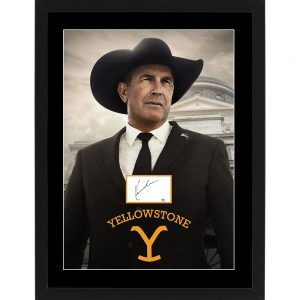 Kevin Costner Signed & Framed "Yellowstone" Cut Display (PSA Hologram)