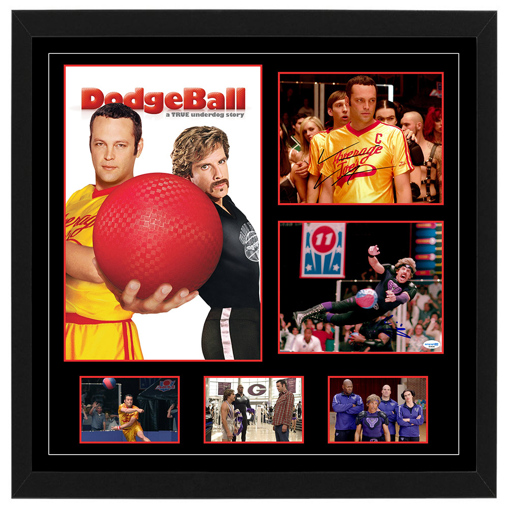 Vince Vaughn & Ben Stiller Signed & Framed DODGEBALL Dual 8&...