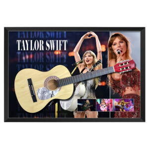 Music – Taylor Swift Hand Signed & Framed Acoustic Guitar with Backdrop (JSA)