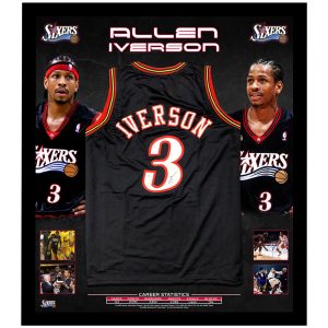Basketball - Allen Iverson Signed & Framed Philadelphia 76ers Jersey (Beckett Hologram)