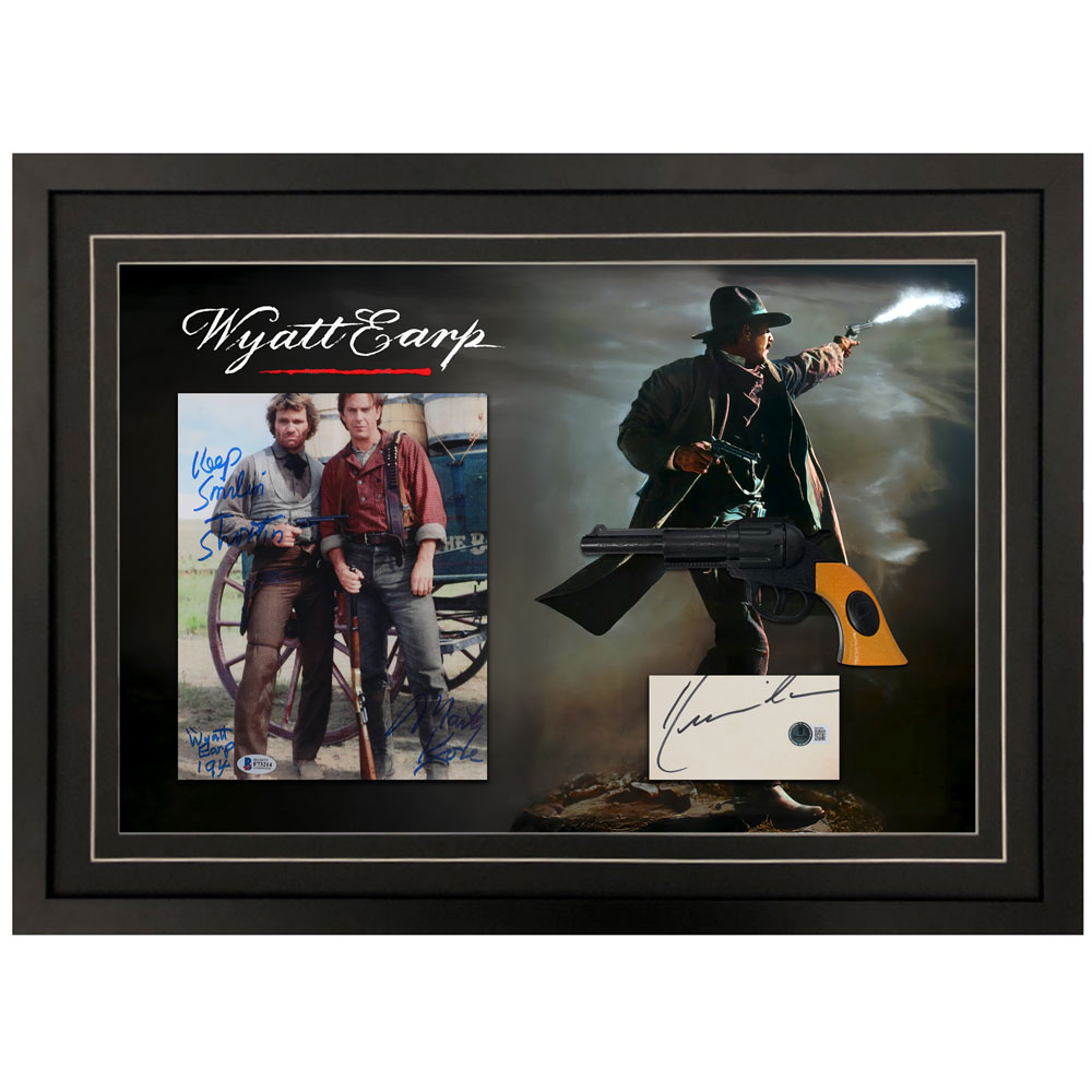 Kevin Costner & Martin Kove Dual Signed & Framed “Wyat...