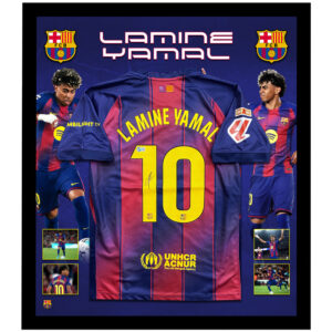 Soccer – LAMINE YAMAL Signed & Framed Barcelona Jersey (Beckett)