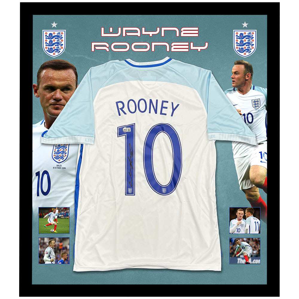 Soccer – Wayne Rooney Signed & Framed England Jersey (Becke...