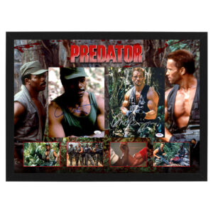ARNOLD SCHWARZENEGGER & CARL WEATHERS - Signed & Framed Predator 8x10 Photo Display (JSA & PSA)