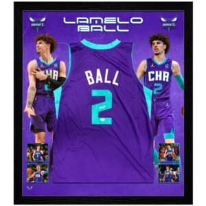 Basketball - LAMELO BALL Signed & Framed Charlotte Hornets Jersey (JSA)