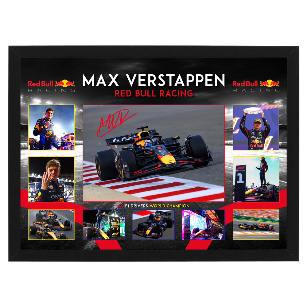 Formula 1 – Max Verstappen Red Bull 4x Champion 2024 Framed Larg...