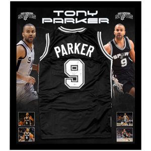 Basketball - Tony Parker Signed & Framed San Antonio Spurs Jersey (CX Authentics Hologram)