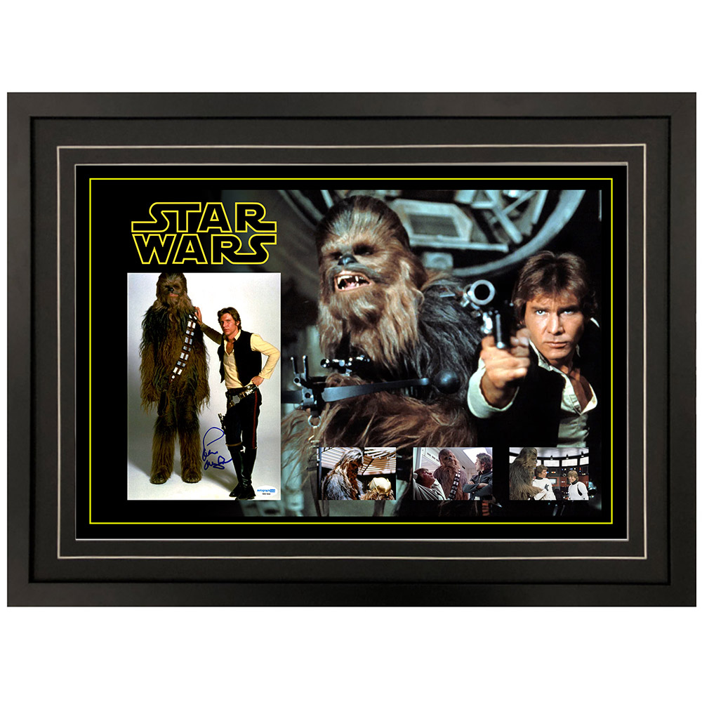 PETER MAYHEW Signed & Framed Star Wars Chewbacca 6.75×10 Pho...