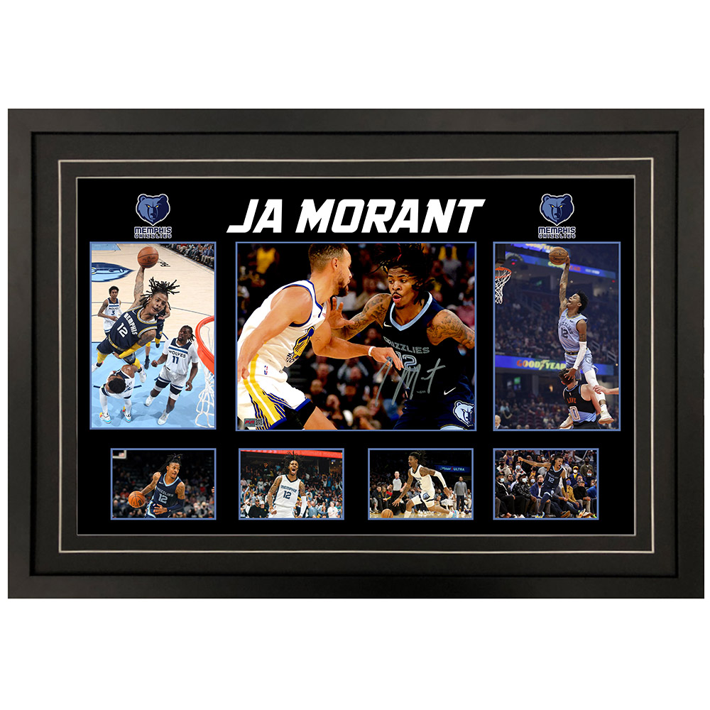 JA MORANT Signed & Framed 11×14 Photo (PIA Hologram) Memphis...