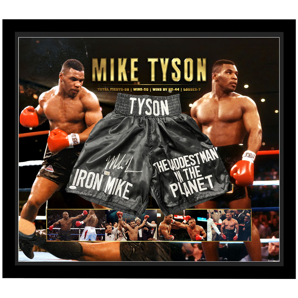 Boxing – Mike Tyson Signed & Framed “BADDEST MAN ON T...