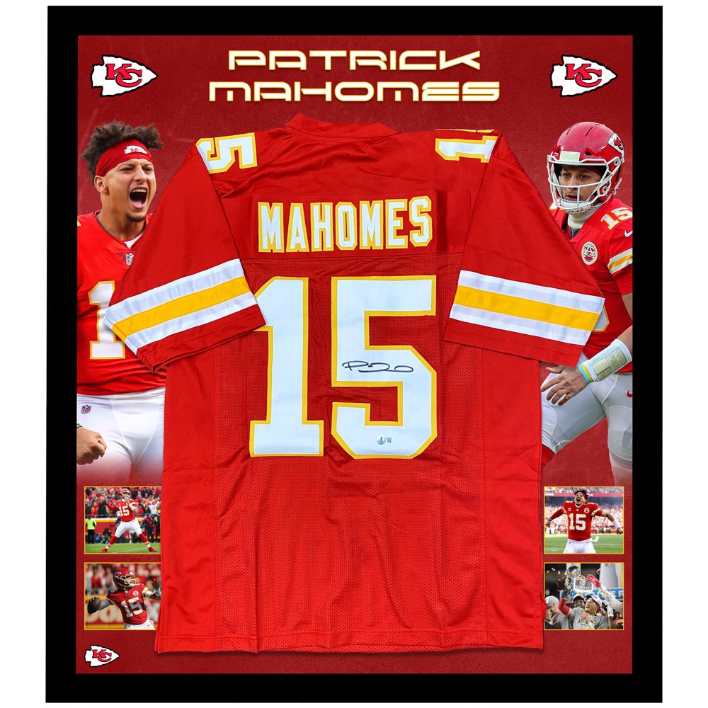 NFL – PATRICK MAHOMES Signed & Framed Kansas City Chiefs Jersey...