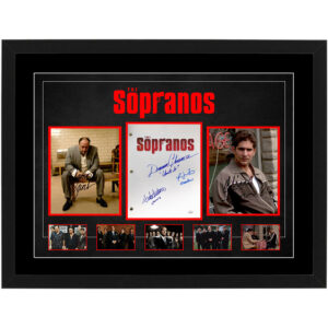 James Gandolfini, Michael Imperioli & Cast Signed Framed Sopranos Script & Photo Display