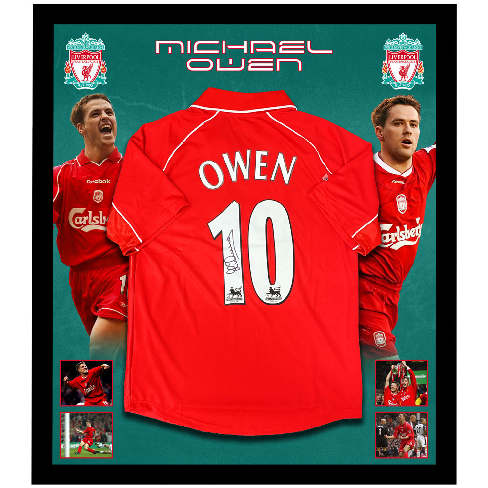 Soccer – Michael Owen Signed & Framed Liverpool Jersey