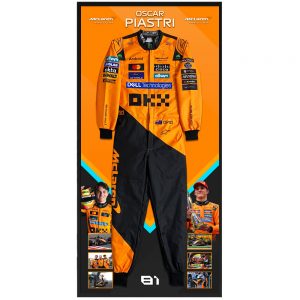 Oscar Piastri McLaren Signed & Framed Full Size Formula One Race Suit