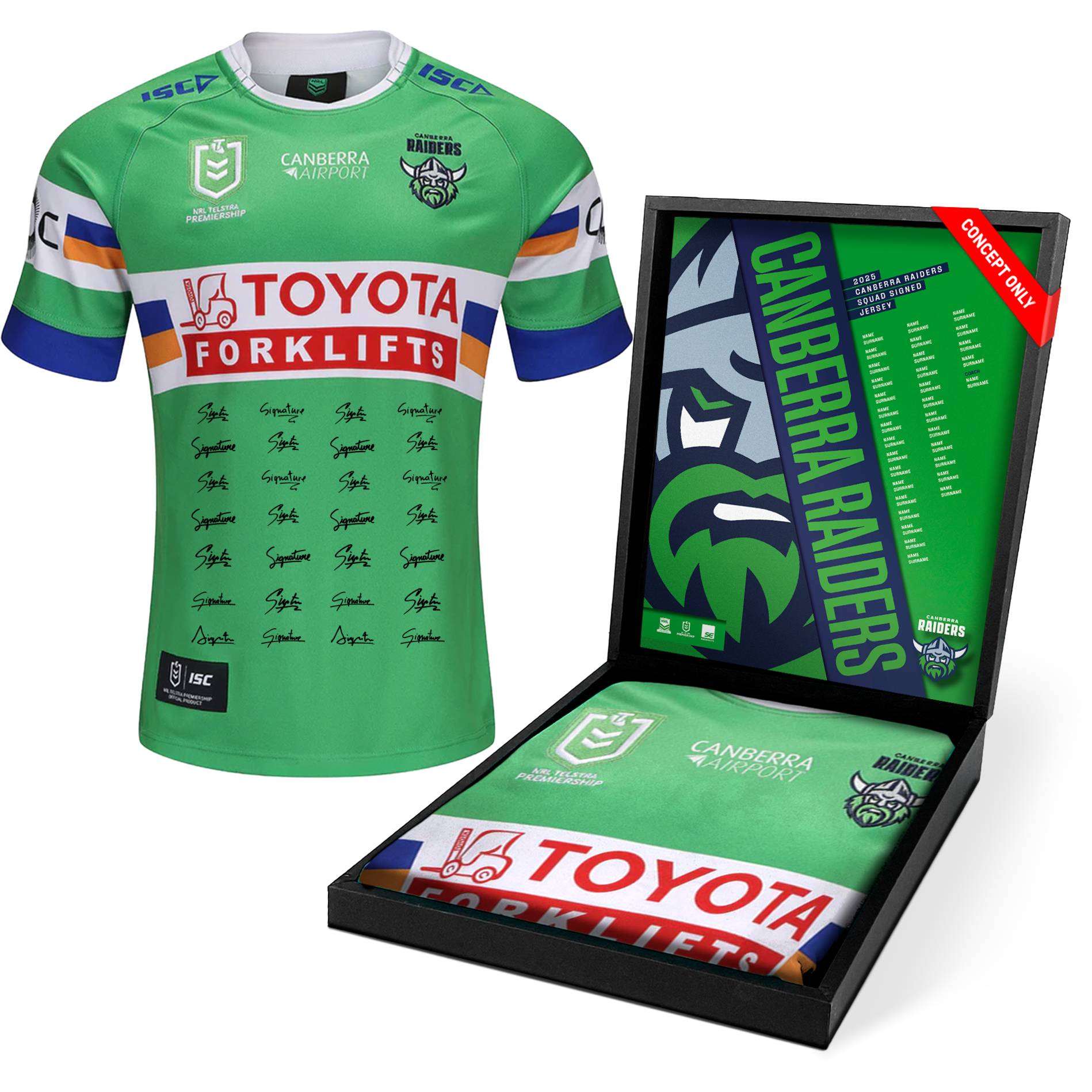 Canberra Raiders 2025 Squad Signed Jersey