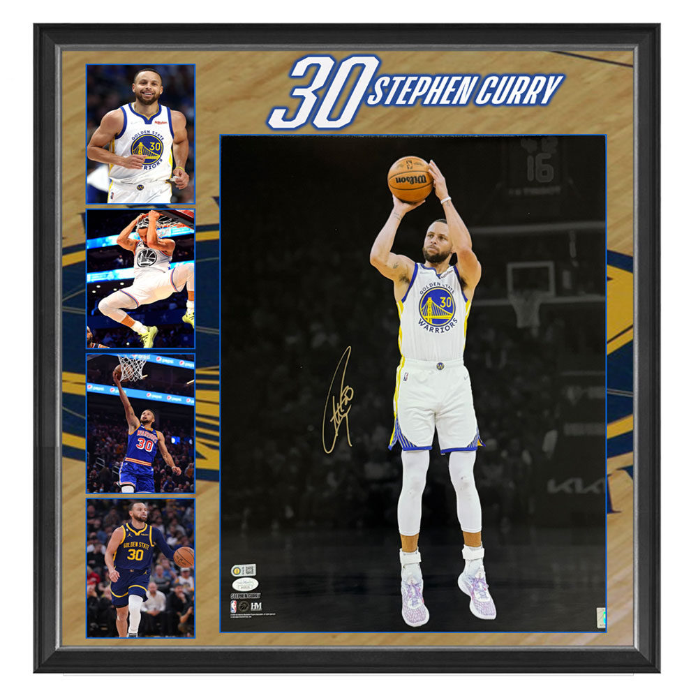 Basketball – Stephen Curry Signed & Framed Golden State Warrior...